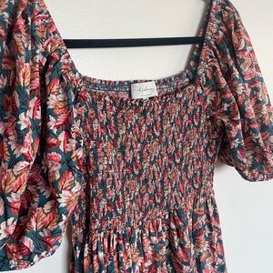 Floral Smocked Puff Sleeve Dress